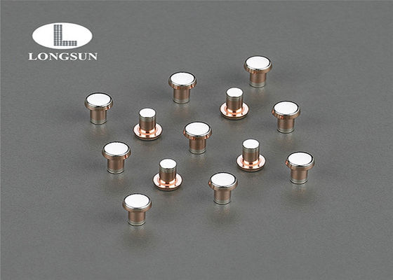 AgNi / Cu Bimetal Contact Rivets Flate Head Electrical Parts For Relays ISO9001